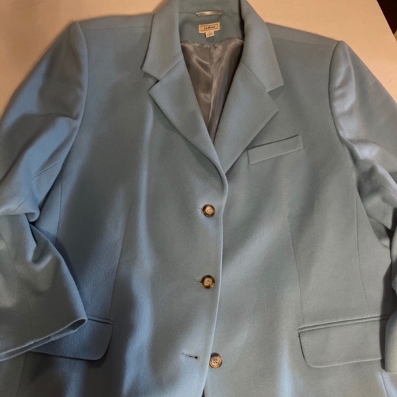 LL Bean Women's Wool Blend Coat Size 24W Blue - Picture 1 of 7
